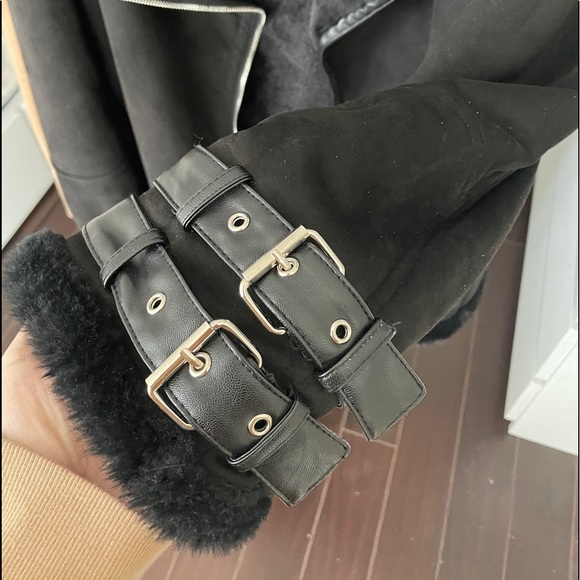 Tiger Mist Faux Suede Shearling Jacket - Picture 6 of 13